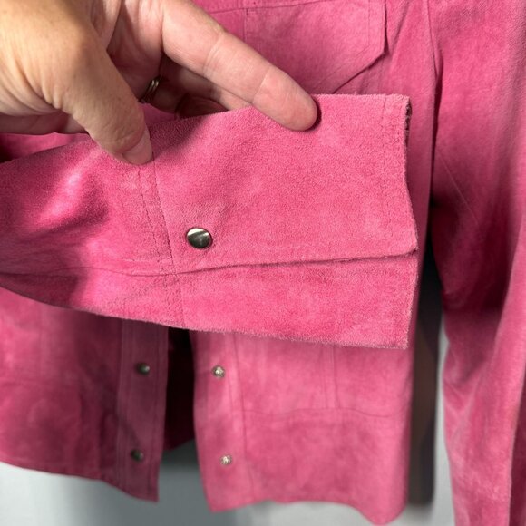 VTG Classiques Entier Suede Snap Up Jacket XS Pink Western Retro Barbiecore - Picture 9 of 11